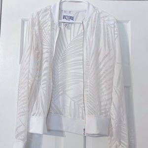 white Victoria Secret Sport zip up